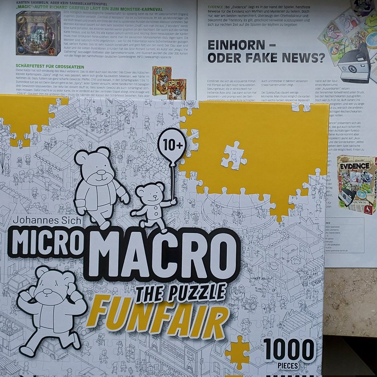 GamesOrbit's tweet photo. @Spielwarenmesse @TSpielwiese MicroMacro neu als Puzzle, vorgestellt auf der #Toyfair in  Nürnberg, erscheint #huchspiele #huttertrade https://t.co/YTdAIG6j8p