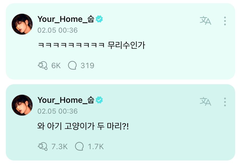 translatingTXT's tweet photo. 💛 cutie haha

🐰 wow two baby kittens?!
🐰 HAHAHAHAHAHAHA did i do too much?
ㄴ 🐿️ you've really gone crazy now
ㄴ 🐰 hahah saying that while you actually like it 

@TXT_members @TXT_bighit
#SOOBIN #TAEHYUN https://t.co/VcEneHQVXQ