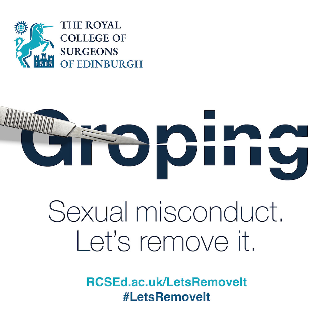 Sexual misconduct comes in several forms. Our hard-hitting posters you'll see popping up around UK hospitals aim to highlight that all sexual misconduct should be eradicated from our profession. Get involved: tinyurl.com/yvymzt3a #LetsRemoveIt