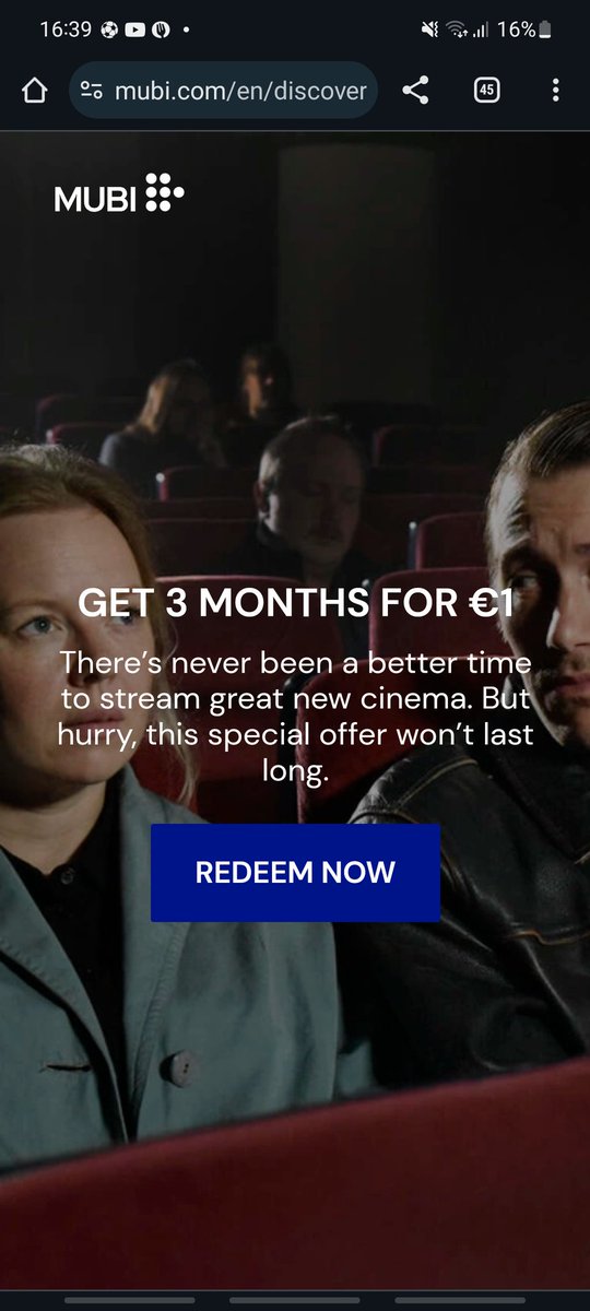 vialp_'s tweet photo. Finalmente peguei de novo 3 meses de Mubi por 1€ https://t.co/afg6jROWDt