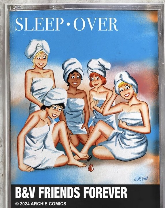 ArchieComics's tweet image. Inspired by the cover for #TheGoGos&apos; legendary Beauty and the Beat album, Bill Galvan&apos;s variant cover for the upcoming Betty and Veronica: Friends Forever: Sleepover is available exclusively through @stadiumcomics! stadiumcomics.com/products/betty…