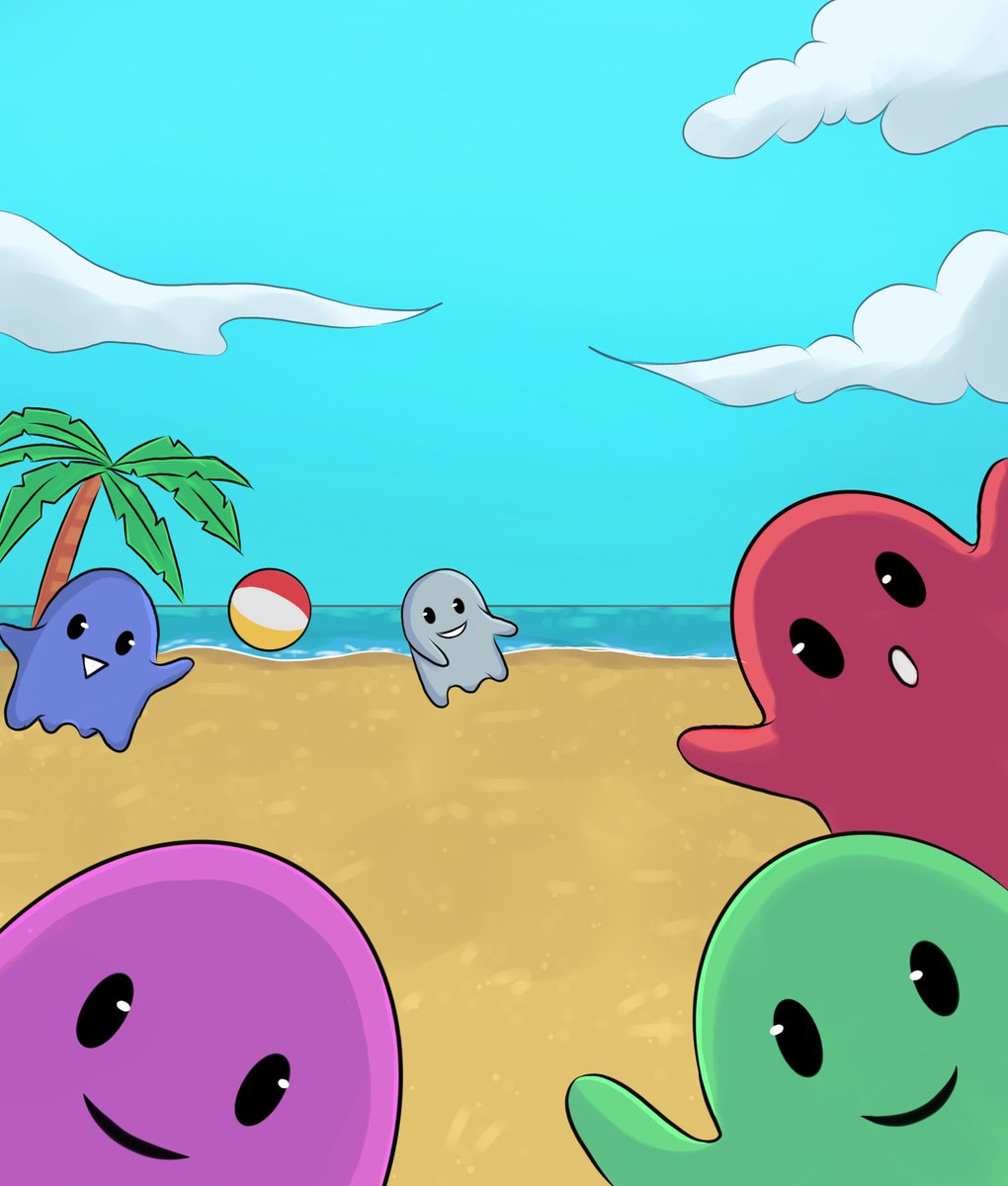 Gm guys🌻
here's my submission for <a href="/GhostiesOnPoly/">Ghosties | Mint Live 📜</a> 's artcomp!
Ghosties Summer is coming!
<a href="/BitSquids/">Ketaa</a> 
#GhostiesArtComp