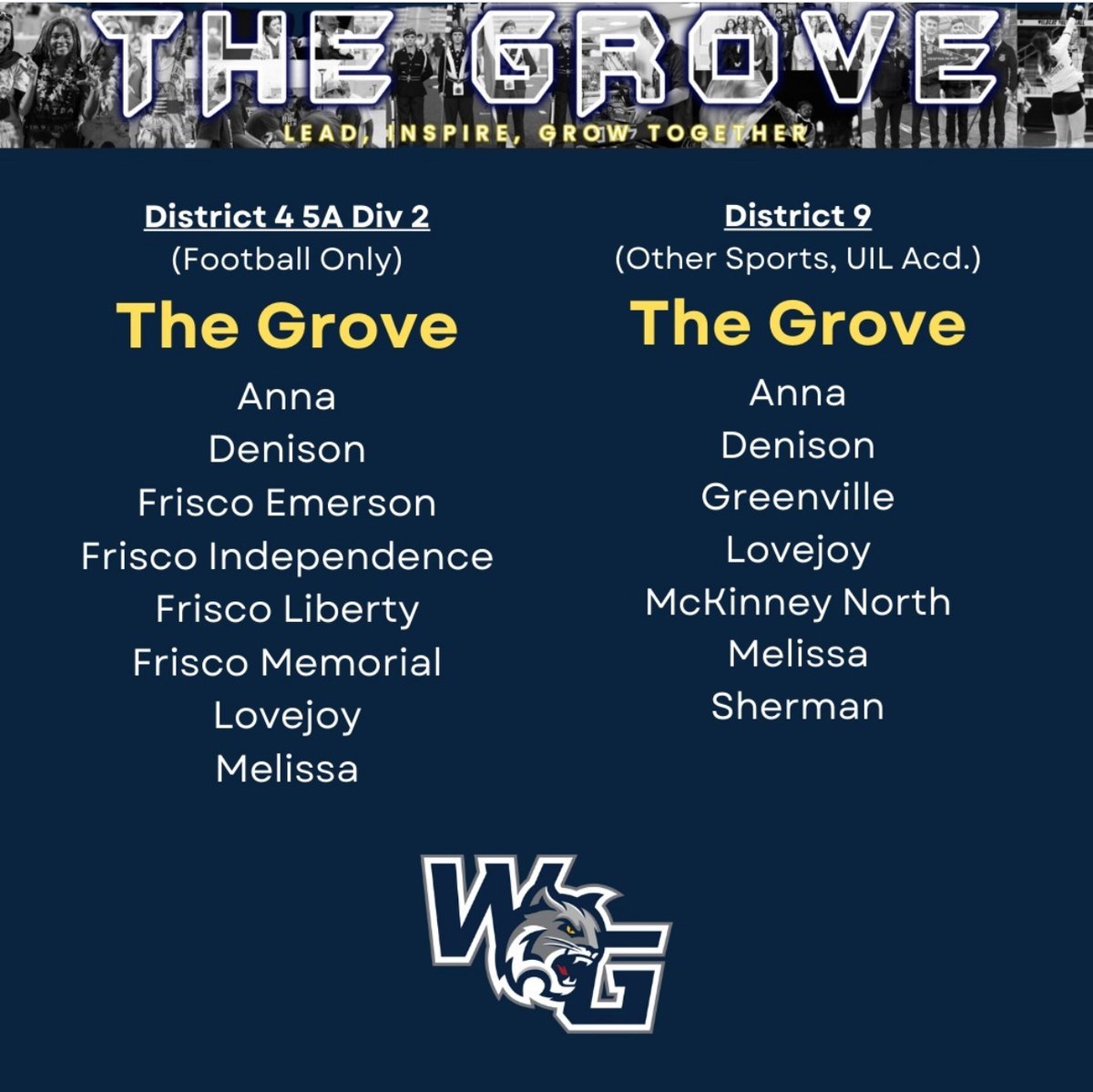 Let’s go!!! District 4 5A Division 2 🏈

#walnutgrovewildcats #wghs #wghsfootball #gocats #wildcatnation #walnutgrovefootball #prospertx #prosperisd #letsgocats #highschoolfootball #fridaynightlights #wally 
#thegrovegridironclub #footballboosterclub #thestandard #hunt