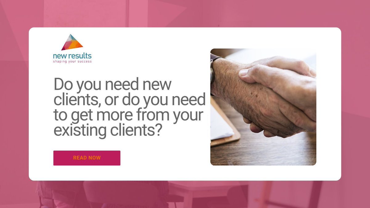 You can chase #newclients. This is a great thing to do. But first, wouldn’t it make sense to help, serve and support all of your #existingclients? That’s a great place to start in growing your sales, revenues and income. Read more: buff.ly/40IvYDl
#Opportunities #BlogPost