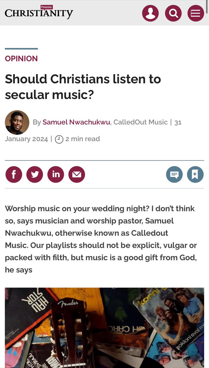 If I had a pound for every time I’ve been asked ‘Should christians listen to secular music’ I’d have enough money to buy Chelsea and Buy Mbappe. 

But I wrote a small piece that hopefully can help someone both biblically and practically! 

Read here - premierchristianity.com/opinion/should…