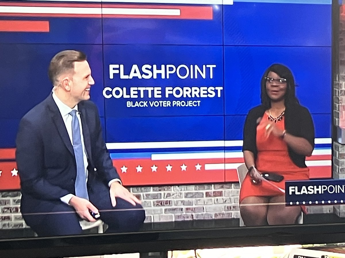 Great to see @PeoplesVoiceNC Colette Forrest, on @FlashpointWCNC hosted by @Bentnews produced by @JNorcrossNews @wcnc #BlackVoterProject #BlackHistoryMonth2024 #Bravo