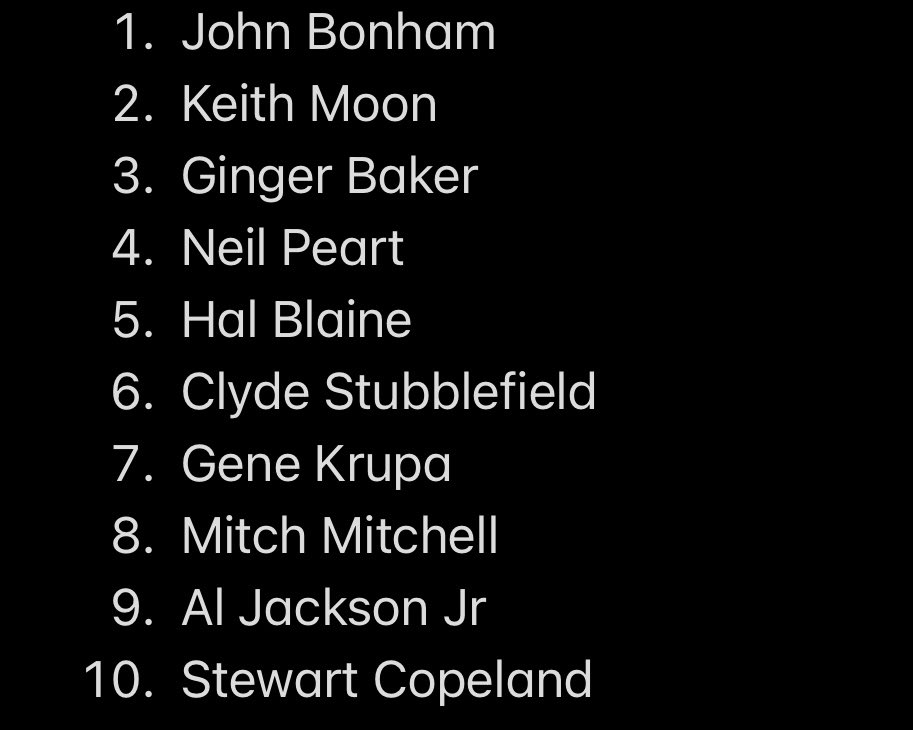 historyrock_'s tweet photo. Rolling Stones top 10 Drummers of ALL TIME.

Do you agree? 👇🏻 https://t.co/pohtHbUhgu