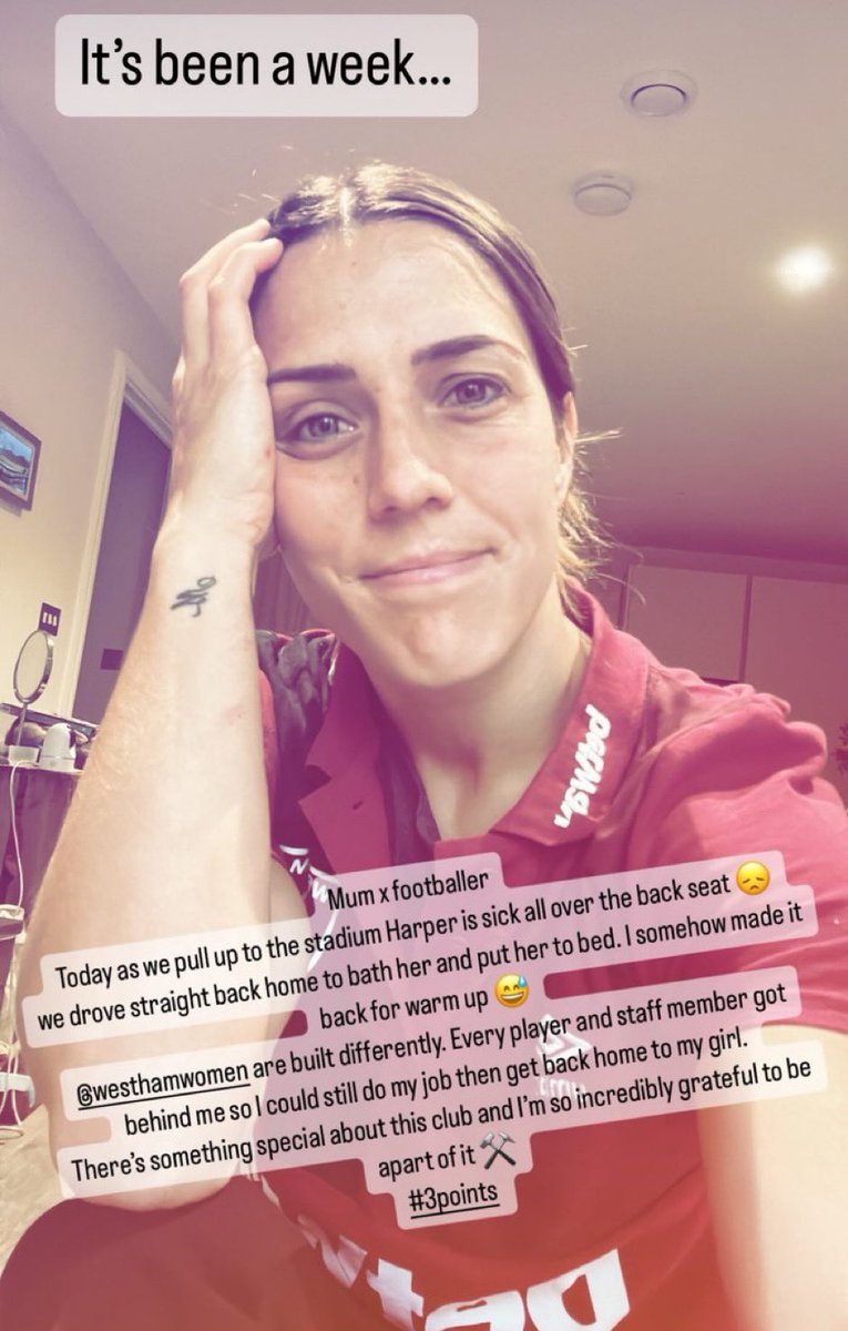 “Every player and staff member got behind me so I could still do my job then get back home to my girl”

Gorry put in a huge performance today for the WHU’s win, but shares some behind the scenes.

Really awesome from Gorry to share some Footballer x mum.