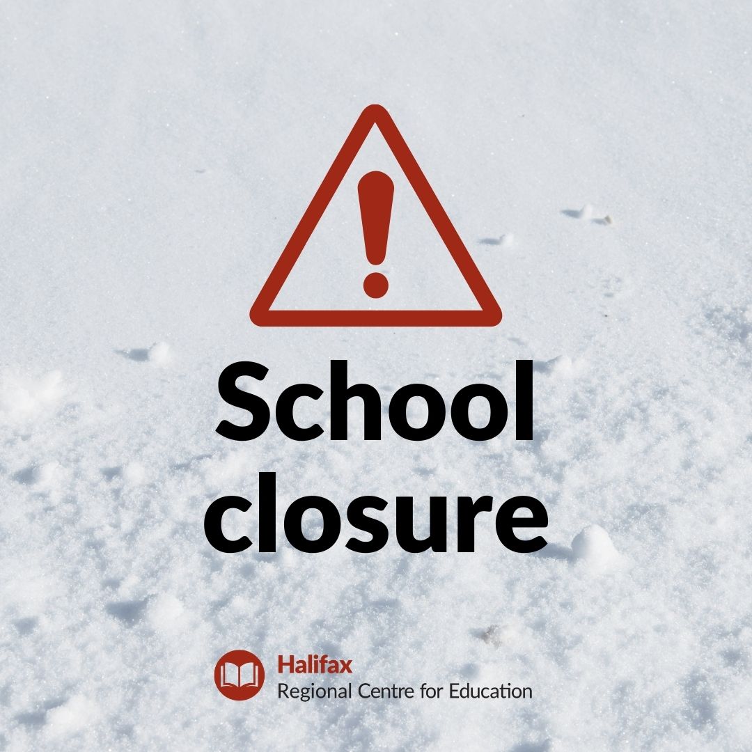 Based on information from EMO, all HRCE schools will be closed tomorrow, Monday, February 5, 2024, to allow for ongoing snow clean up efforts at schools and throughout HRM.