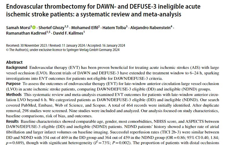 Samah M. Morsi, MD, MSc (@drsamahmorsi) on Twitter photo Alhamdulillah! Our paper is now online in the Journal of Neurology, Springer Nature.
Check it out here: link.springer.com/article/10.100…
Grateful for the opportunity to work with a great team and a great mentors !🧠 <a href="/SheriefGhozy/">Sherief Ghozy, MD</a> <a href="/HatemTolbaANM/">Hatem Tolba</a> <a href="/MohamedElfilMD/">Mohamed Elfil, MD</a> Alhamdulillah! Our paper is now online in the Journal of Neurology, Springer Nature.
Check it out here: link.springer.com/article/10.100…
Grateful for the opportunity to work with a great team and a great mentors !🧠 <a href="/SheriefGhozy/">Sherief Ghozy, MD</a> <a href="/HatemTolbaANM/">Hatem Tolba</a> <a href="/MohamedElfilMD/">Mohamed Elfil, MD</a>