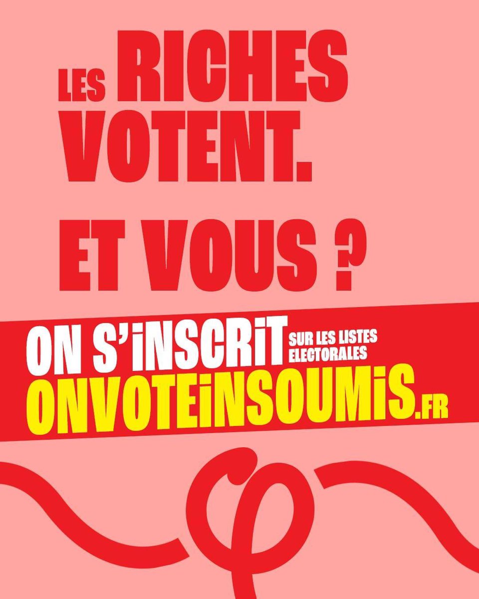 MathildePanot's tweet photo. ⚠️ Les riches votent ! Les racistes et les golfeurs aussi. Et vous ?

✅ Vérifiez votre situation électorale : https://t.co/wW4HxBK6pD

#onsinscrit https://t.co/TXP9ihnGwW