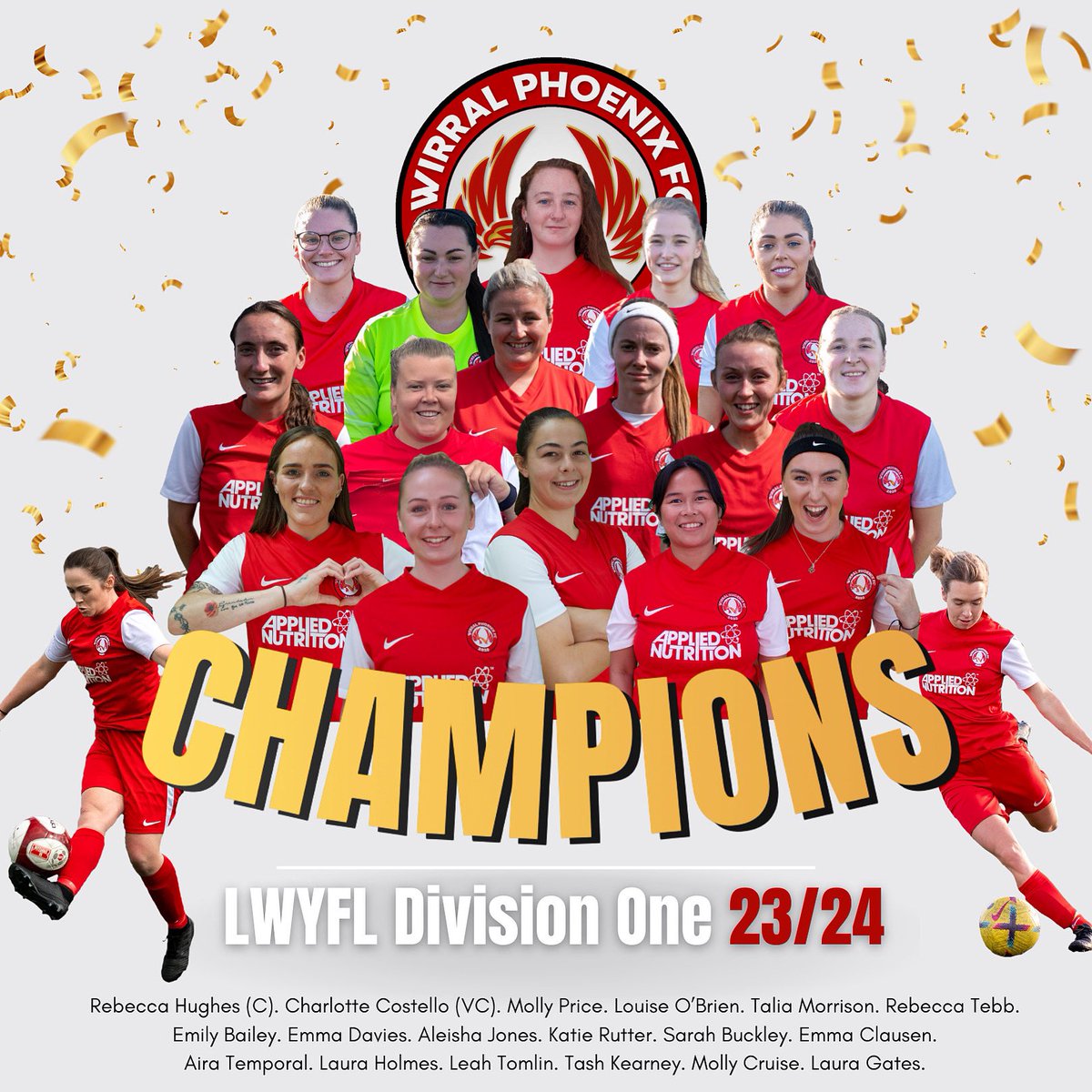 WirralPhoenix's tweet image. LWYFL LEAGUE CHAMPIONS 23/24 - WIRRAL PHOENIX 💫🏆⚽️❤️

The Phoenix Rises.🔥