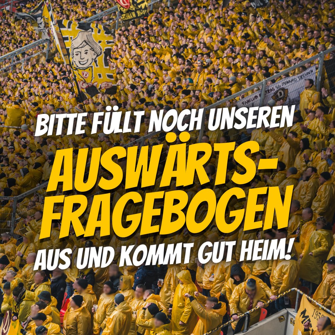 FanprojektDD's tweet photo. Na ja. Bitte denkt noch an unseren Auswärtsfragebogen auf der Website und kommt gut nach Hause!

👉 https://t.co/YnKofwuOGh

#sgd1953 #dresden #fans #fcisgd https://t.co/JsvbEddVnU