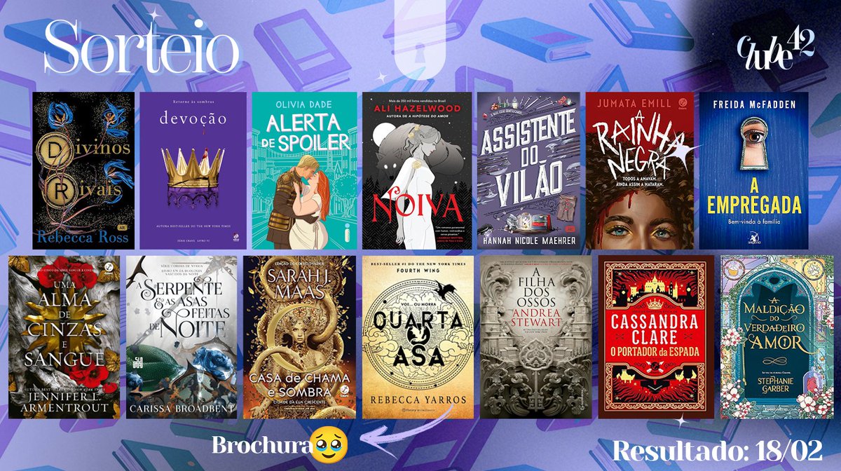 42Clube's tweet photo. 🔹🔷  Sorteio 🔷🔹

🏆Prêmio: 1 livro da seleção ou outro de até R$60 (ou pix)!

Regras: 
➠Seguir @42Clube
➠Dar RT sem citar (prontinho!)  

🗓️ENCERRA: 17/02. Já sabem o que vão querer? Boa sorte! 🍀 https://t.co/QsjeTTzlVE