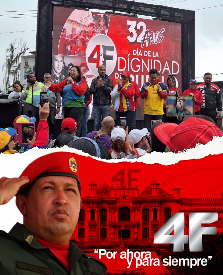 "por ahora" es hoy día, 32 años después, una frase que se convirtió en la esperanza de un pueblo. Un pueblo que ahora dice "Comandante Chávez para siempre".
#4FDelPueblo 
#FuriaBolivarianaIndetenible 
<a href="/NicolasMaduro/">Nicolás Maduro</a> 
<a href="/dcabellor/">Diosdado Cabello R</a> 
<a href="/PartidoPSUV/">PSUV</a> 
<a href="/Soykarinacarpio/">Karina Carpio</a>