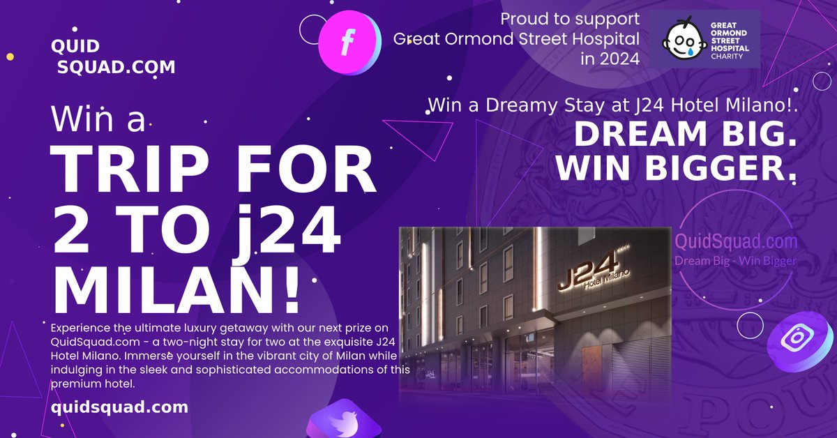 It's not long until Valentines Day. So what better prize than a trip for 2 for 2 nights to Milan, flights included? That's what's up for grabs in next weeks live prize draw! If you haven't already joined what are you waiting for? Join today! quidsquad.com #win #prizes
