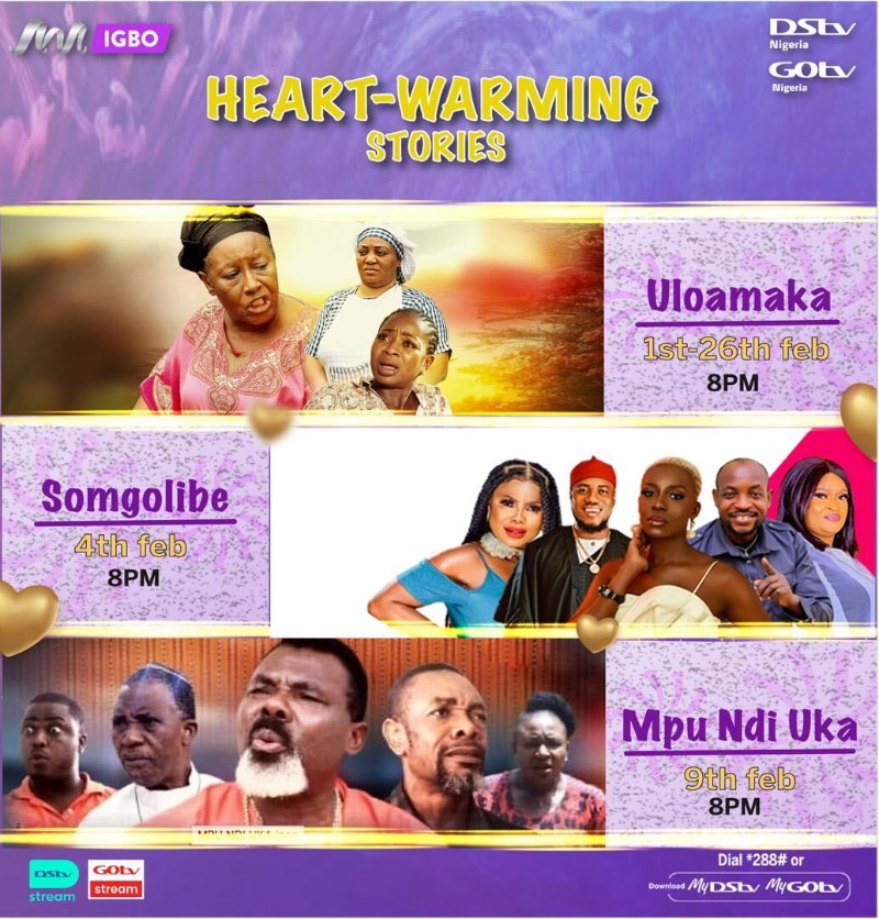 africamagictv's tweet photo. It’s a love-filled February.💕❤️We are putting you in your feelings with the best of movies on #AMUrban, #AMEpic, #AMIgbo, and #AMYoruba this month.🎬🎥 Tune in at 7pm every weekend to have a date with us. 💞