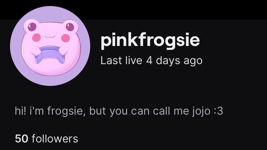 frogsiee's tweet image. we reached 50!! thank you for all your support, i really appreciate every one of you💕 also only 2 streams away from affiliate!🥹

gotta work on my stream schedule tho lol