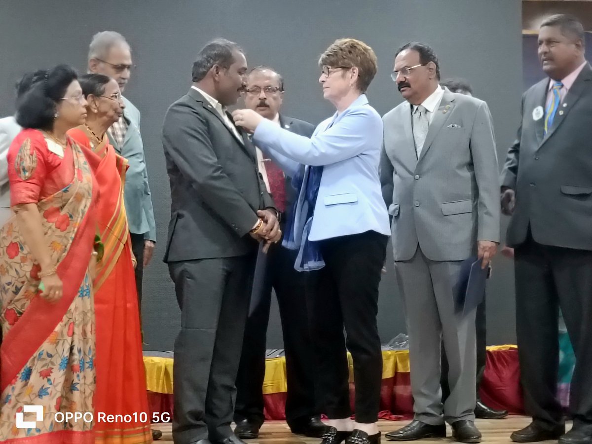 jaina_ramesh's tweet photo. In my Lions Leadership tenure It's great honour to me as I received a *International Presidential award and international President PIN* from Lions International President.Dr.Patti Hill.. https://t.co/vhRXBi2T5a