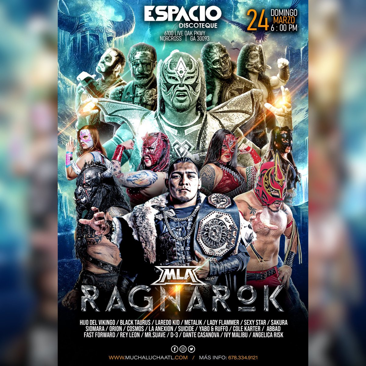 Are you ready Atlanta? MLA XXXI Oficial póster. Tickets will go on sale this upcoming Feb 16th at 10 AM thru our website muchaluchaatl.com 🇺🇸🇲🇽 Lets make history