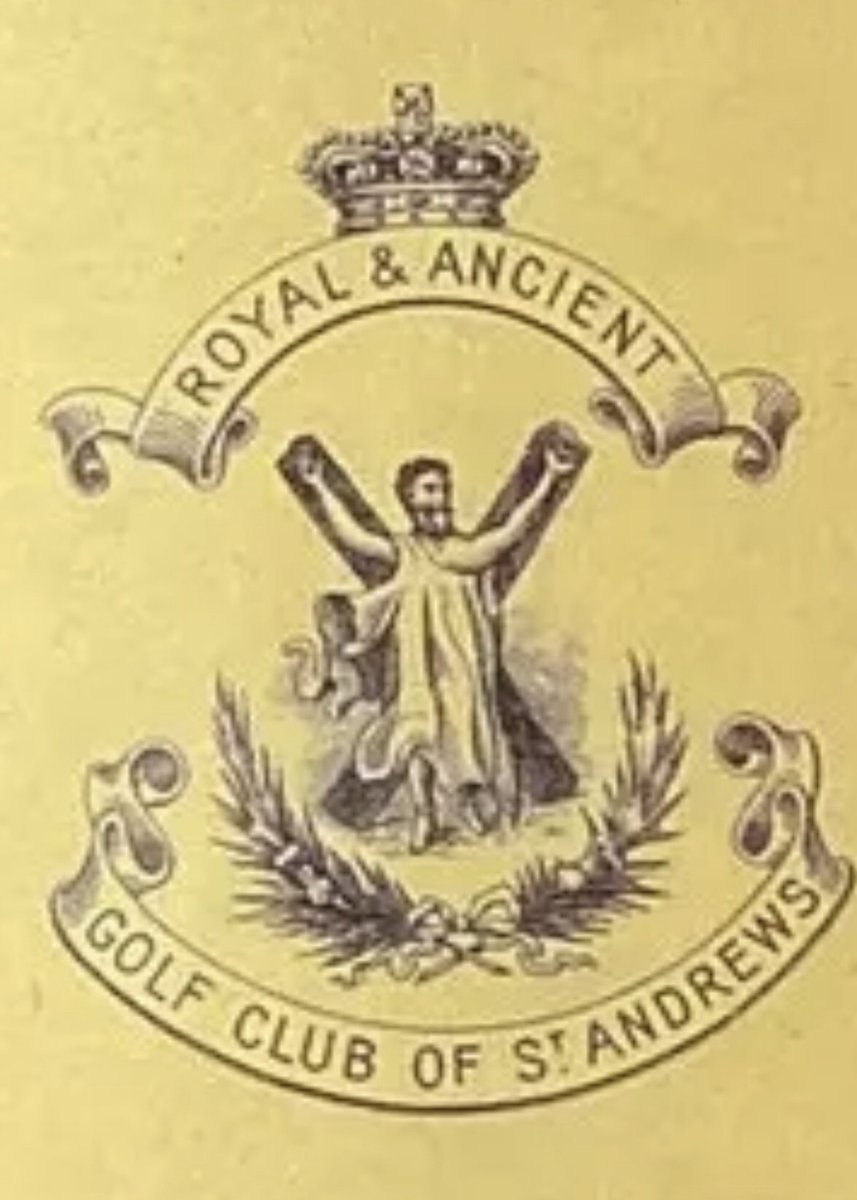 The emblem of Royal and Ancient GC of St Andrews - the Vatican of golf - is of St Andrew himself bearing the saltire cross on which, once he was captured at Patras , he was to be stretched before he was crucified .
