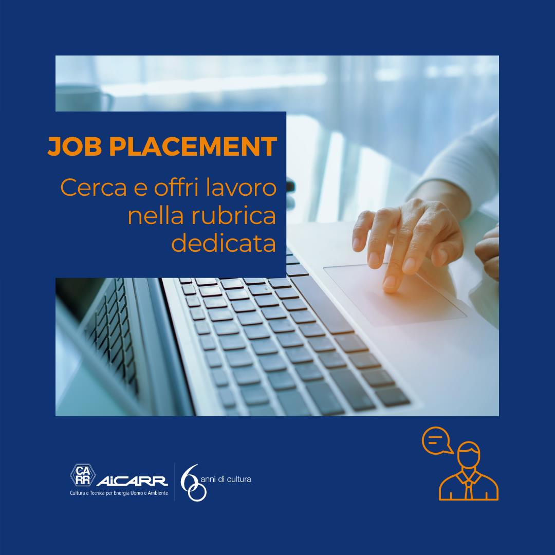 Nuovo annuncio nella rubrica Job Placement Società di ingegneria, specializzata in impiantistica, energetica e diagnosi energetiche, ricerca una figura tecnica da inserire nel proprio organico. 
👉Per informazioni, previa autenticazione Socio: lnkd.in/dBen6zU #AiCARR