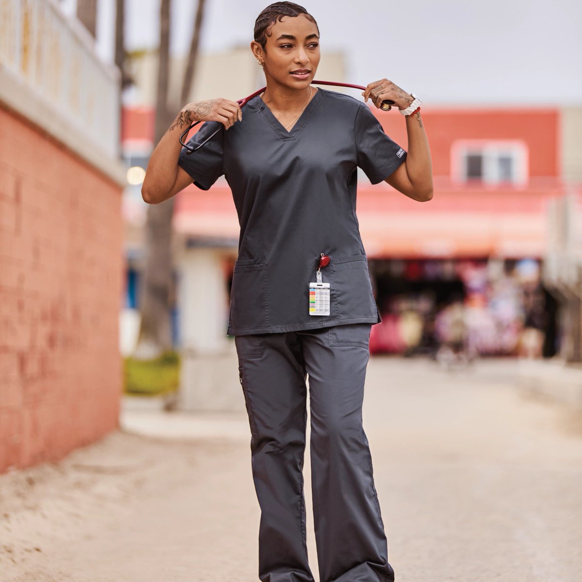 Cool, chic, and ready to care! Embrace the sleek style of grey scrubs that'll make you the envy of the ward. 
.
.
.
.
.
#GreyScrubs #FashionableCaregiving #SleekAndStylish #HealthcareFashion #CareWithFlair #ScrubHaven