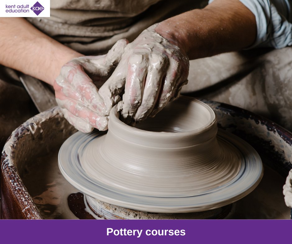 Are you watching the Great Pottery Throw Down? Why not try for yourself by joining one of our classes. Have fun learning the skills and techniques to create your own pieces. Book your place today: ow.ly/GHz450Qxbu5 #Kent #AdultEd #AdultEducation #PotteryClasses