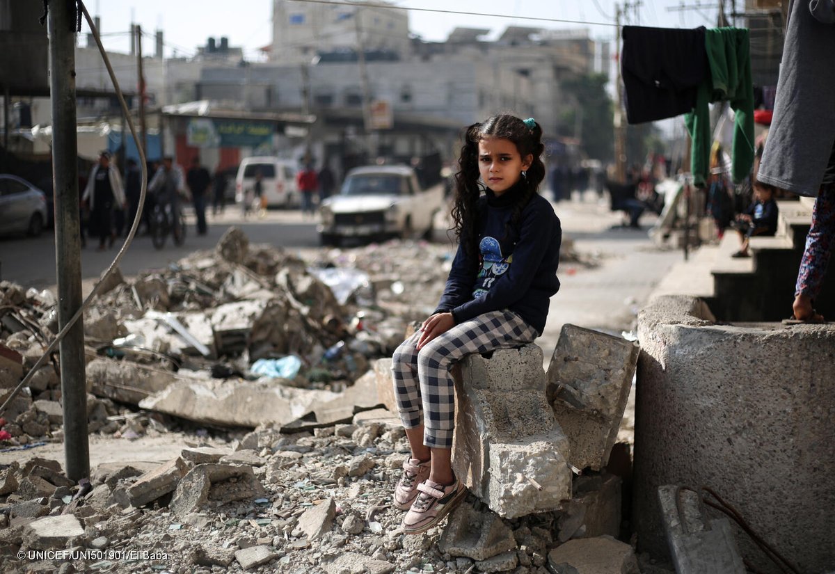 “I want to go back to my school, I miss my teachers and my friends,” says 11-year-old Maha, in Rafah, Gaza. The children of Gaza have a right to be safe, to be in school, to be supported. They need a humanitarian ceasefire. Now.