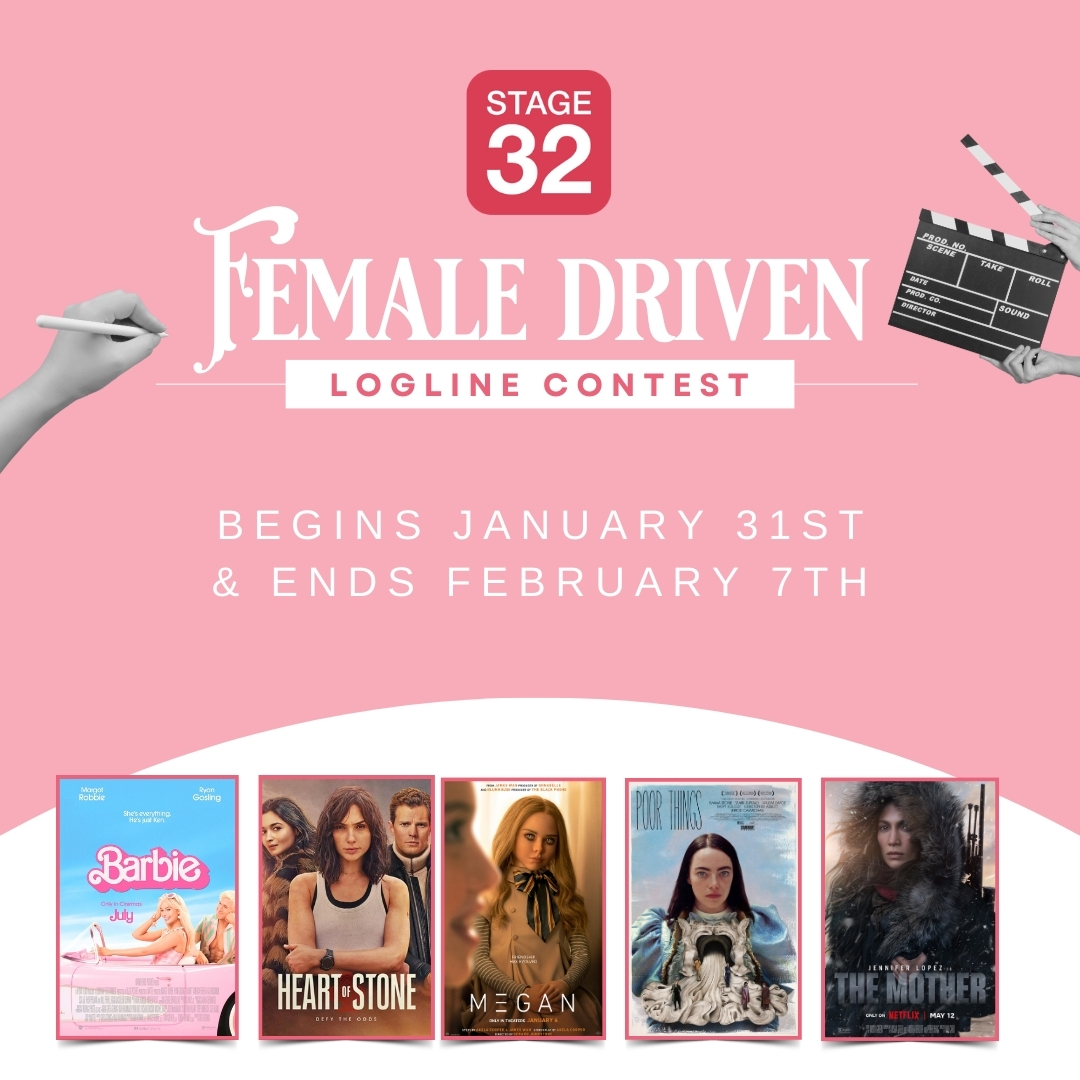Stage32Scripts's tweet photo. Have you signed up for our female-driven logline contest yet? If not, you still have time!!

For all the details and how to enter, follow the link below!
https://t.co/bqLr0S2jbM

#loglinecontest #femaledriven #ultimatecontest #screenwriting #writingcommunity https://t.co/vgLRAQdaKD