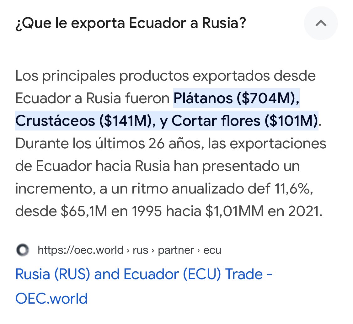 ertl27's tweet photo. Sobre lo q vende (exporta)  #Ecuador a #Rusia 

#LaCagasteNoboa 🤬🤦🏻‍♂️ https://t.co/RVcWNVfgr7