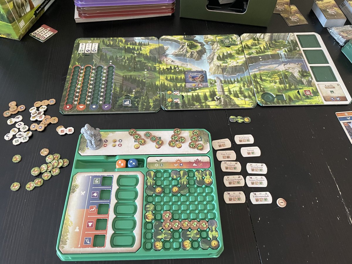 gecudam's tweet photo. Habe die Tage den #Mythwind Kickstarter erhalten und bin sehr angetan nach den ersten Partien. Hab nur den Farmer ausprobiert, spielt sich fluffig weg ohne Stress. Sehr entspanntes Spiel. Material ist auch super und es ist schnell auf- und abgebaut. #solo #boardgames https://t.co/qdiKg2RlPE
