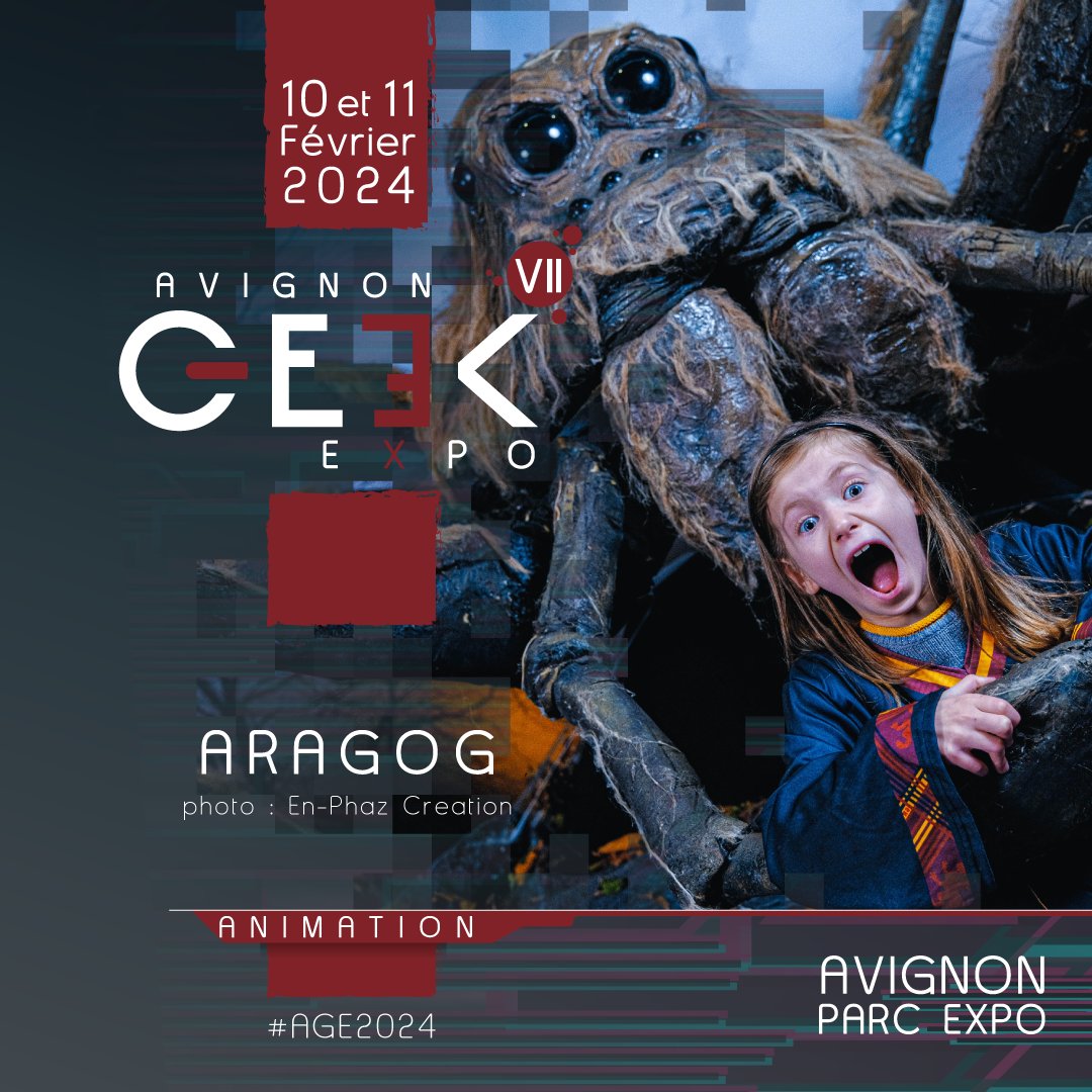Aragog quittera la forêt de Poudlard le temps d'un week-end afin de venir tisser sa toile à notre septième édition les 10 et 11 février. 

Notre billetterie ➡️avignongeekexpo.fr/billetterie/

#aragog #harrypotter #araignegeante #parcexpoavignon #avignongeekexpo #geekexpo #age2024