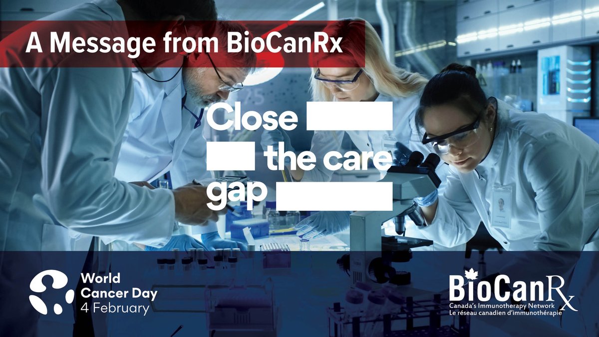 On #WorldCancerDay, and every day, the #BioCanRx network is united in closing the gap in cancer care for everyone who is diagnosed with cancer! Read a message from Scientific Director Dr. John Bell and CEO & President Dr. @SMichaudBCRx: biocanrx.com/2024-world-can… #CloseTheCareGap