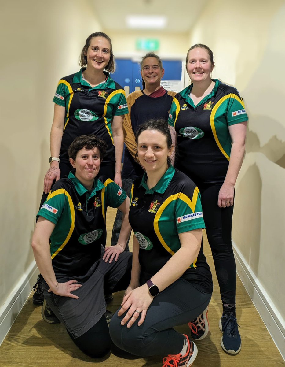 The fab five! Despite being a player short today, this dream team delivered entertaining and hard fought contests against @ccbronwydd and @LlandeiloRKites in the penultimate weekend of the winter league. Da iawn merched!