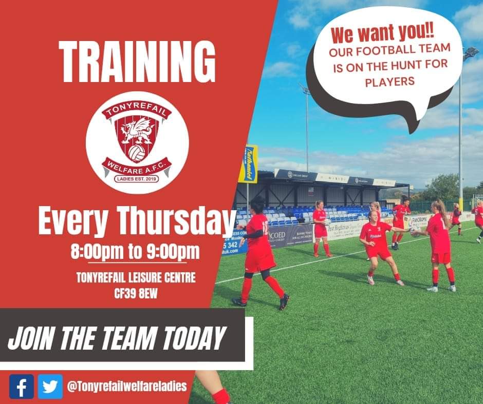 Another plea for players, please get in touch if interested? Training Thursdays Tonyrefail 3g, CF398EW. @swwgl @SportRCT @RCTCouncil @Cefnogwyr_Cymru @BBCWalesNews @AllWalesSport