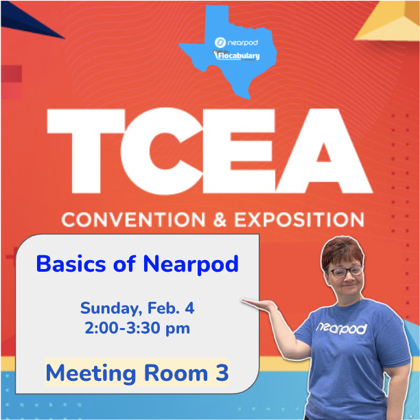 Jpclark03's tweet photo. #TCEA #TCEA24 Join @Julie_Cobb  to learn some NEW Basics of @nearpod  in Meeting Room 3 at 2:00 today! (We have prizes...) https://t.co/iUOXKW0pAz