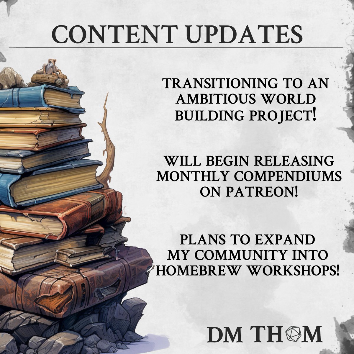 I've begun a lofty new world-building project! 🌎

Details below, and the first compendium is set to be announced tomorrow! 🔥

More info can be found here: patreon.com/user/membershi…