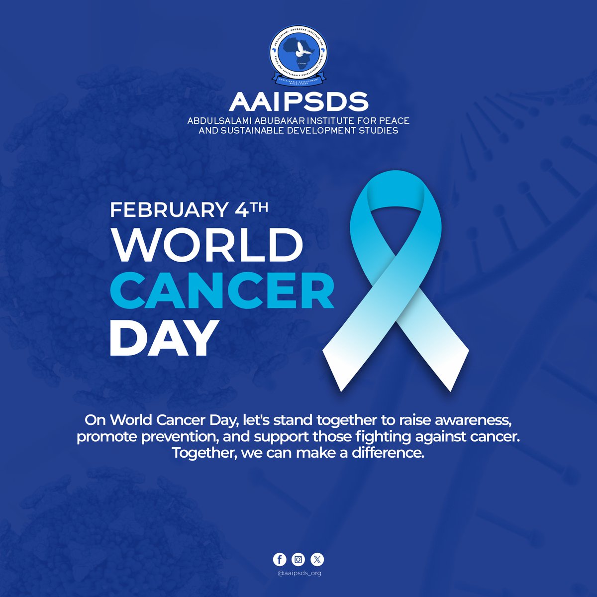 aaipsds_org's tweet photo. On World Cancer Day, let's stand together to raise awareness, promote prevention, and support those fighting against cancer. Together, we can make a difference.

#aaipsds #WorldCancerDay #CancerAwareness https://t.co/auO7oiKOgv