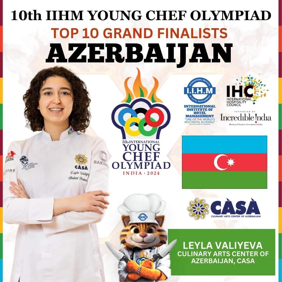 We sincerely congratulate our young and talented chef Leyla Valiyeva, who represented #Azerbaijan🇦🇿 at the #YCO2024 and won golden trophy 🏆 For the first time in YCO history the same country won back to back🏆, which is a testament to rich culinary traditions of 🇦🇿