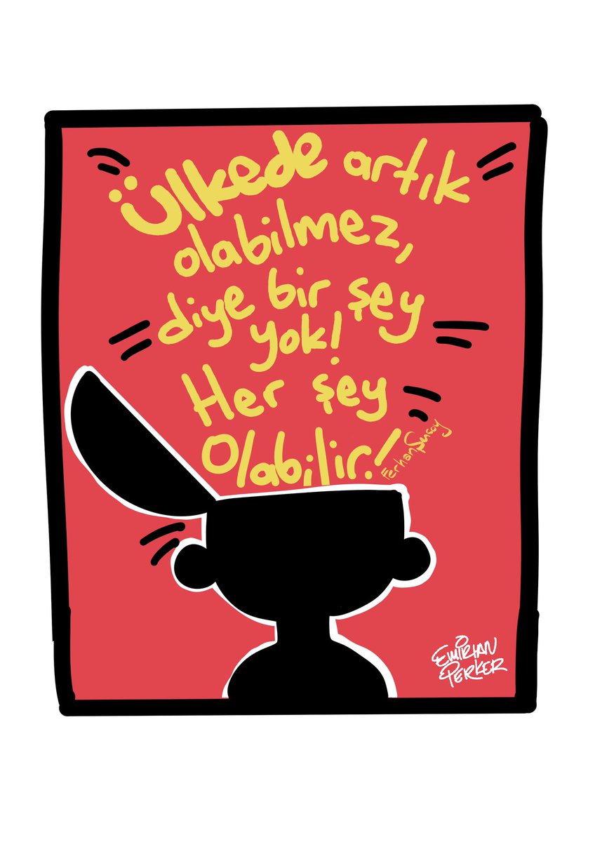 Ülkede artık olabilmez, diye bir şey yok! Her şey olabilir! ✏️ Ferhan Şensoy #ferhanşensoy #şiir #illustration #doodle #doodleart #graphicdesign #sketch #sözler #güzelsözler #cartoon