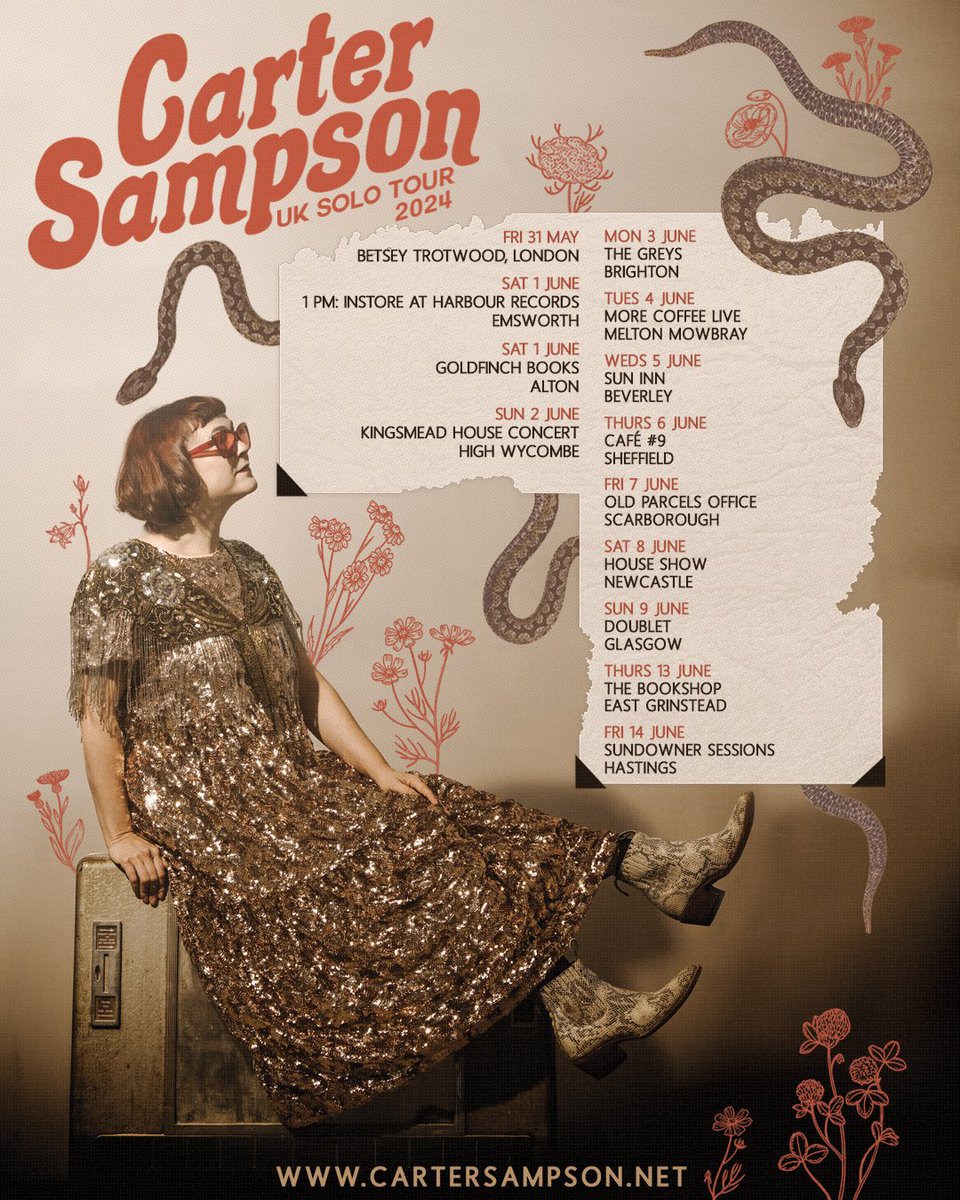 Delighted that we are hosting the opening night of @CarterSampson’s 2024 tour at the fabulous @the_betsey on 31 May. Ticket link in bio 🖕support from @BanjoJen