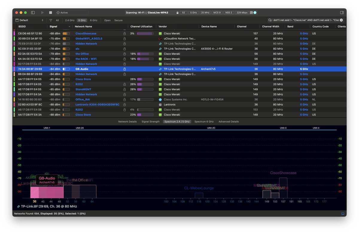 jiribrejcha's tweet image. Useful WiFi Explorer Pro filters for finding rogue APs and APs with low minimum mandatory data rate

jiribrejcha.net/2024/02/useful…

#WiFi #WiFiExplorer