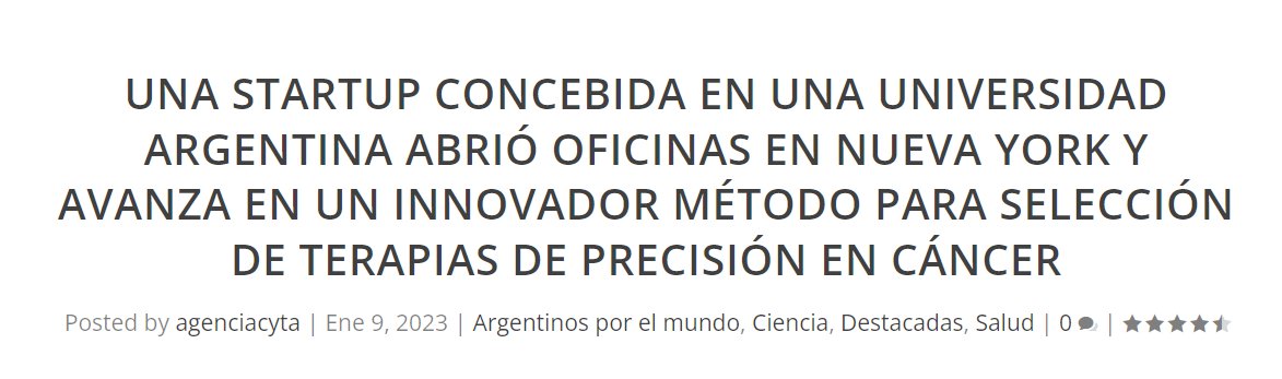 ¿Conocés <a href="/OncoPrecision1/">OncoPrecision</a>, <a href="/Oncoliq/">Oncoliq</a>, #galtec?
Son start-ups que nacieron del CONICET y universidades públicas, que desarrollan soluciones para luchar contra el cáncer basados en conocimiento argentino 🇦🇷.
Una muestra de creación de valor e impacto social. #DiaMundialContraElCancer