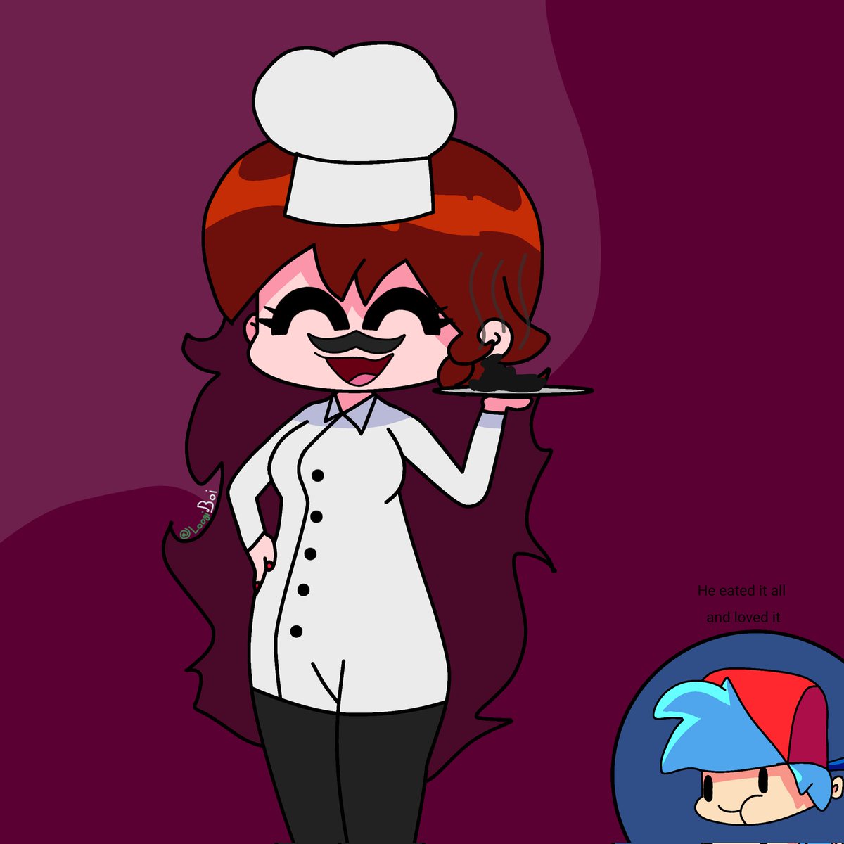 LoogiBoi's tweet image. Never let her cook AGAIN!!!