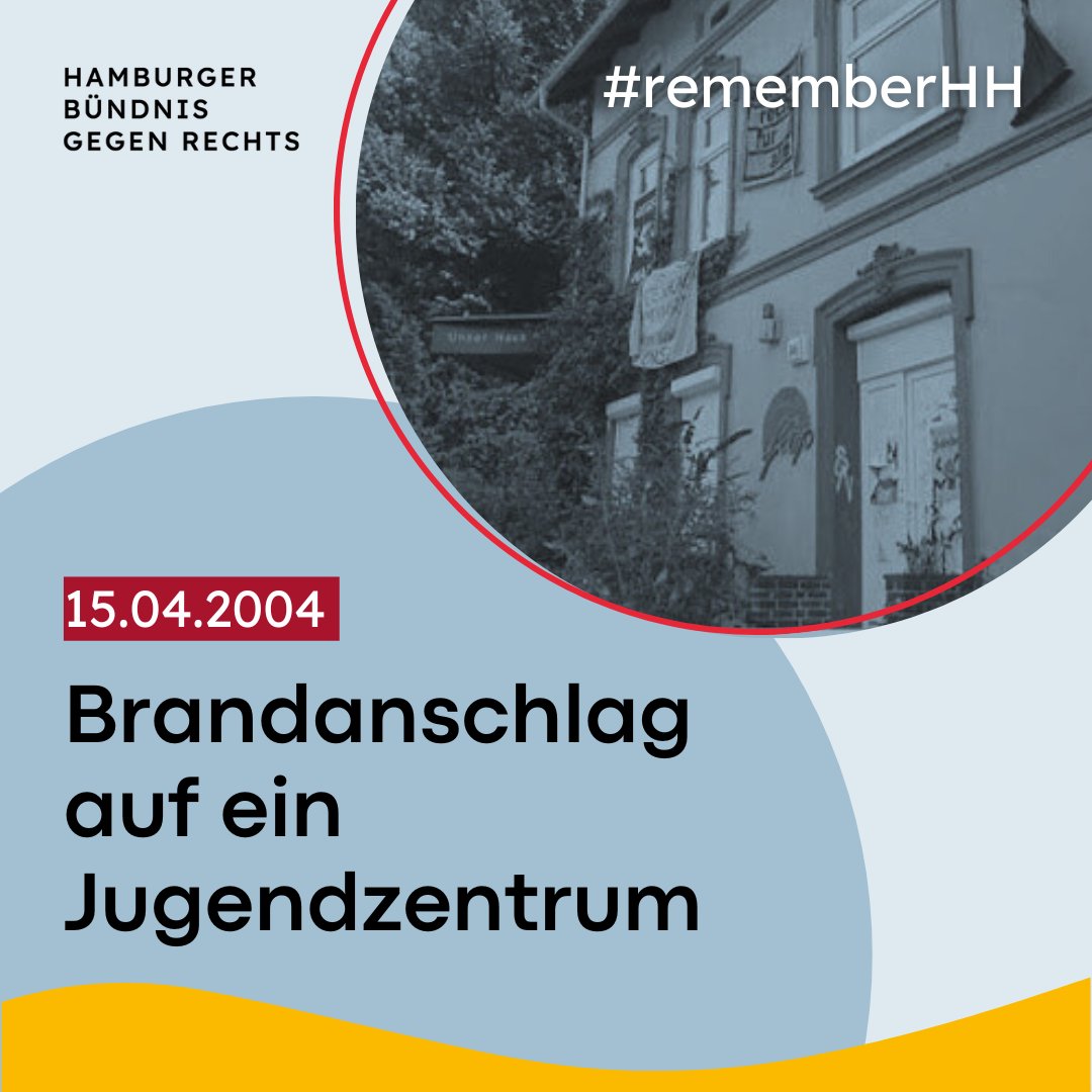 H_B_g_R_Info's tweet photo. 15.04.1989
Brandanschlag von auf ein Jugendzentrum
Versuchter Brandanschlag von 20 Nazi-Skinheads in Hamburg-Bergedorf auf das Jugendzentrum „Unser Haus“. Molotow-Cocktails detonierten vor den Streifenwagen, welche das Jugendzentrum schützen. #rememberhh #otd #hbgr #nonazishh https://t.co/yessHTAURA
