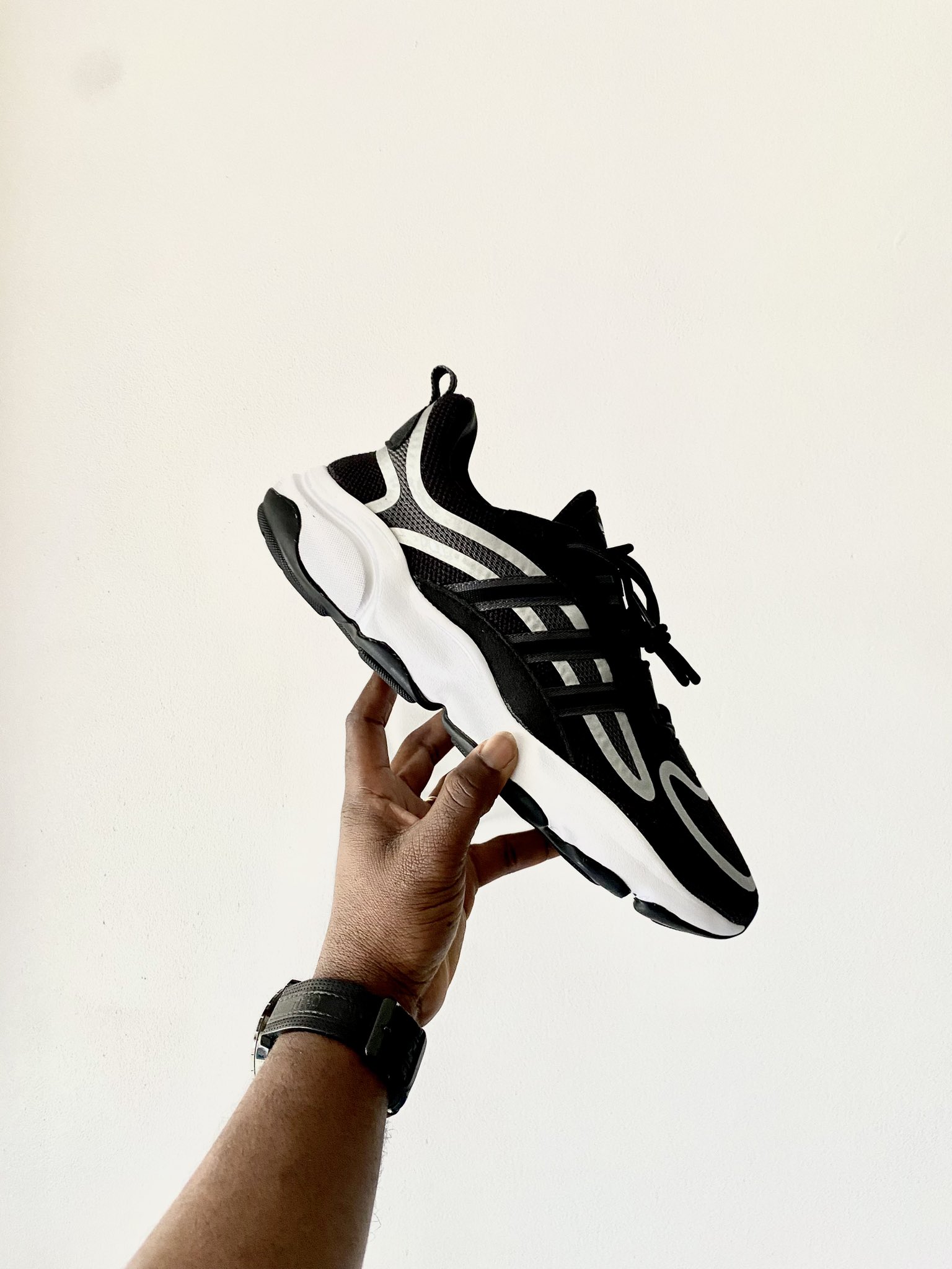 Jay Sneak. on X Adidas Originals Haiwee Black White. Size EUR 46 US 11.5 Gh 880. DM here or WhatsApp 0272 422 544. NOTE 100 authentic. Brand new in box. SKU EG9571. Mesh and