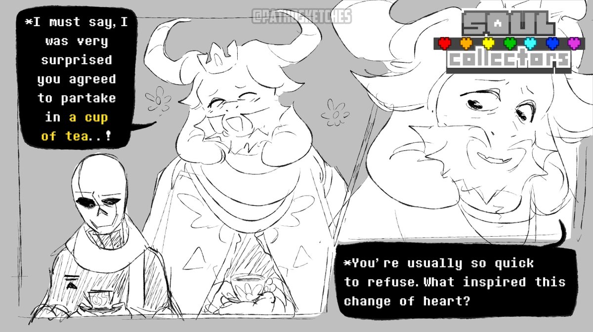 Pathosketches's tweet photo. Asgore and Gaster moment?? gasp (1/3) [Soul  collectors] https://t.co/s86ZO2Dhqn