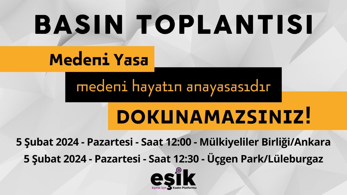 Medeni Yasa, medeni hayatın anayasasıdır. Dokunamazsınız!
#YasalaraDokunmaUygula #MedeniYasayaDokunma #vazgeçmiyoruz