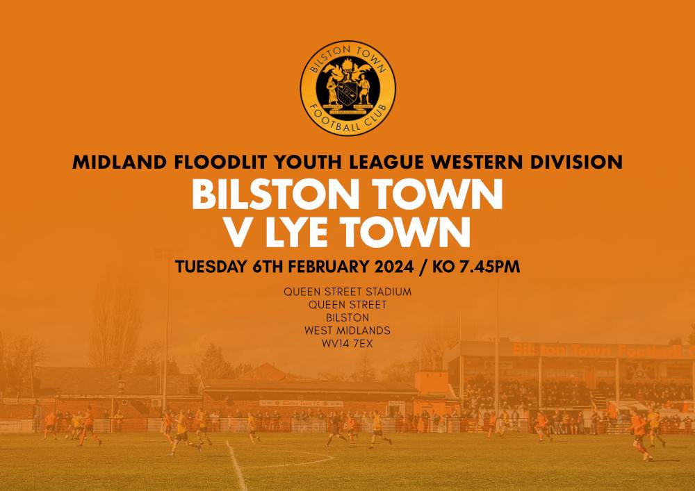 Next Game! 

Tuesday night we host Lye Town looking to continue our improvement in performances. 

£3 Adults £2 Concessions 

Come and support the boys 🧡